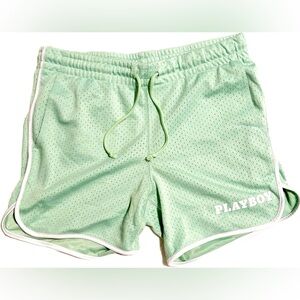 PLAYBOY Mint Green 5” Mesh Shorts